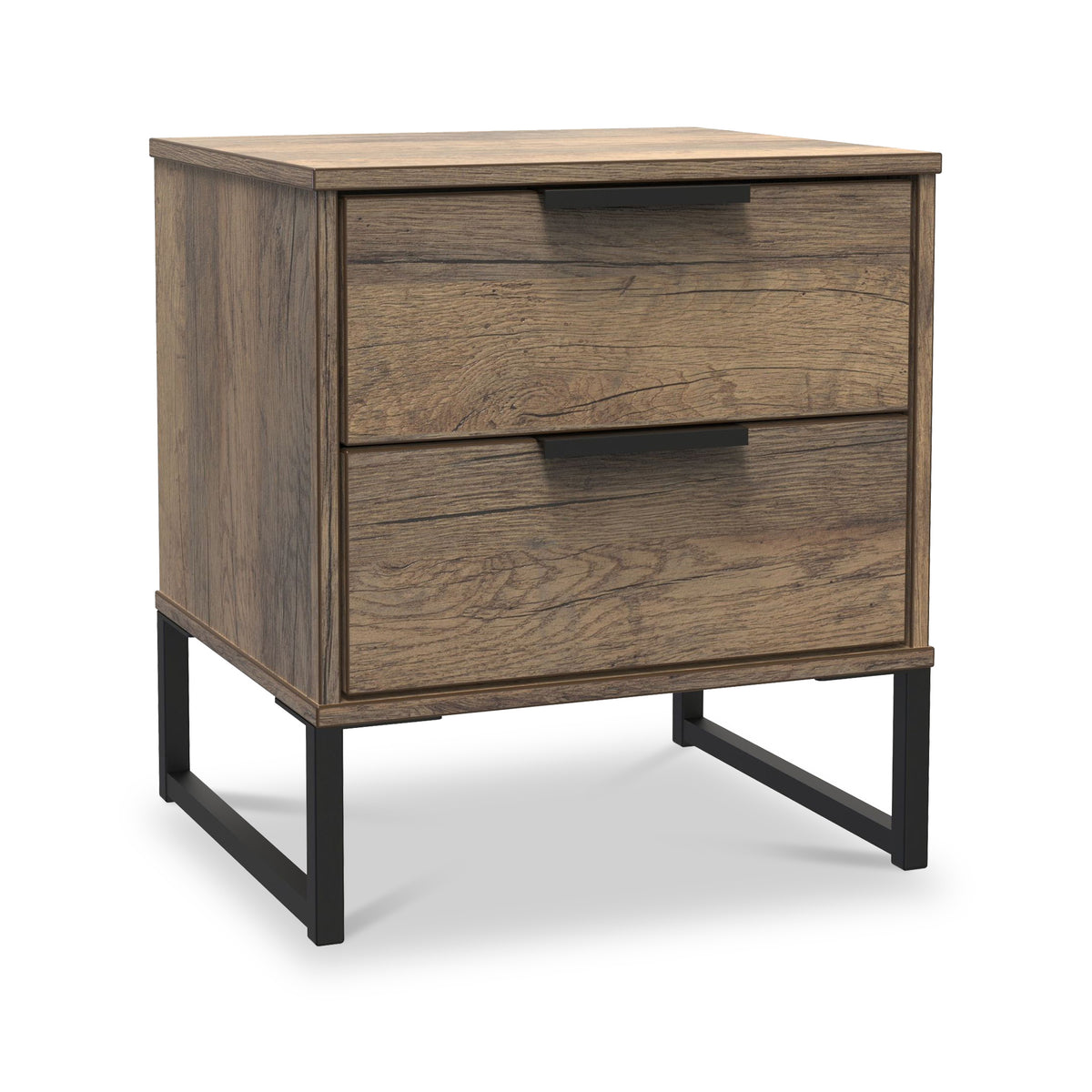 Ashbourne 2 Drawer Bedside Vintage Oak from Roseland Furniture