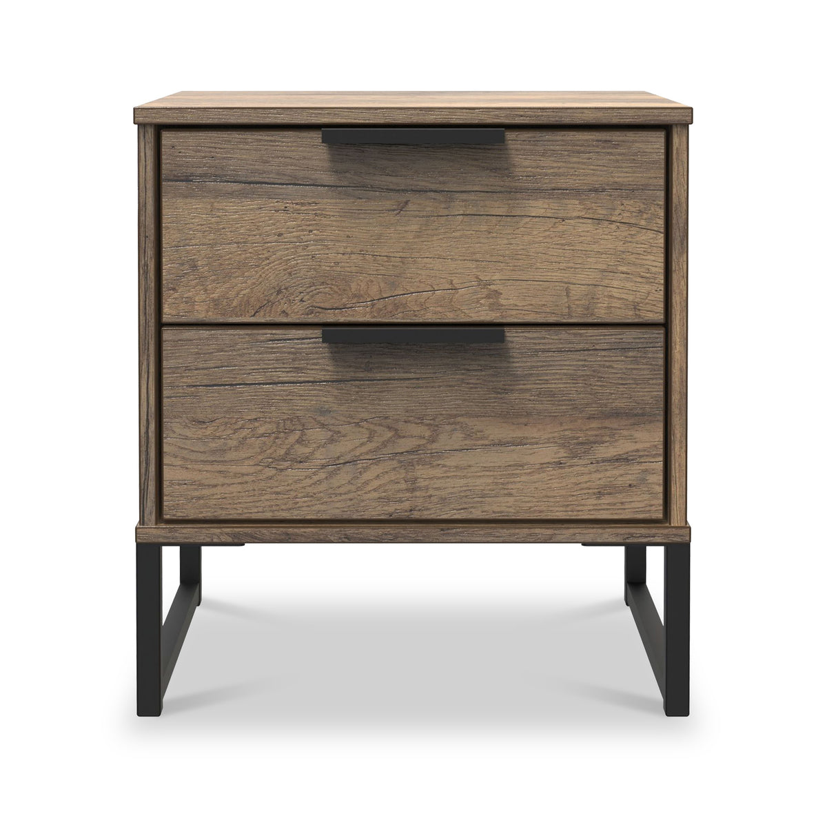 Ashbourne 2 Drawer Bedside Vintage Oak from Roseland Furniture