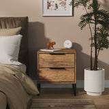 Ashbourne 2 Drawer Bedside Vintage Oak from Roseland Furniture