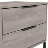 Ashbourne 2 Drawer Side Table Grey Oak from Roseland Furniture