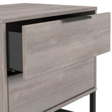 Ashbourne 2 Drawer Side Table Grey Oak from Roseland Furniture