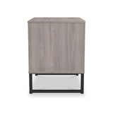 Ashbourne 2 Drawer Side Table Grey Oak from Roseland Furniture