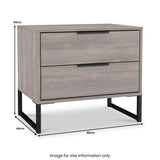 Ashbourne 2 Drawer Side Table Grey Oak from Roseland Furniture