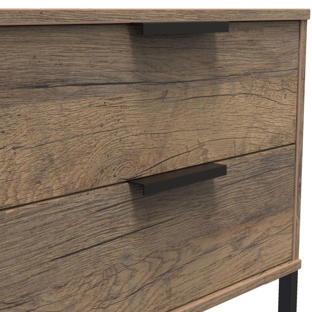 Ashbourne 2 Drawer Side Table Vintage Oak from Roseland Furniture