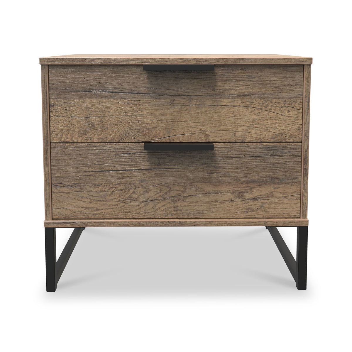 Ashbourne 2 Drawer Side Table Vintage Oak from Roseland Furniture