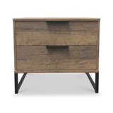 Ashbourne 2 Drawer Side Table Vintage Oak from Roseland Furniture