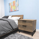 Ashbourne 2 Drawer Side Table Vintage Oak from Roseland Furniture