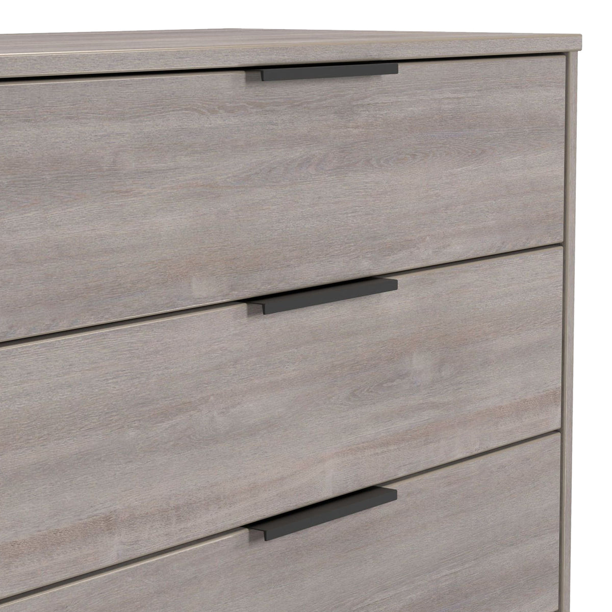 Ashbourne 3 Drawer Wide Chest Grey Oak from Roseland Furniture