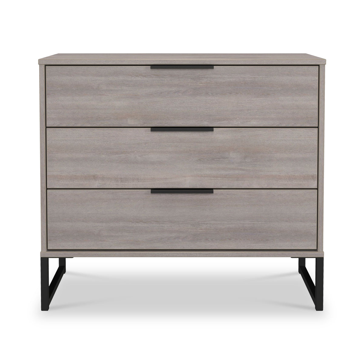 Ashbourne 3 Drawer Wide Chest Grey Oak from Roseland Furniture