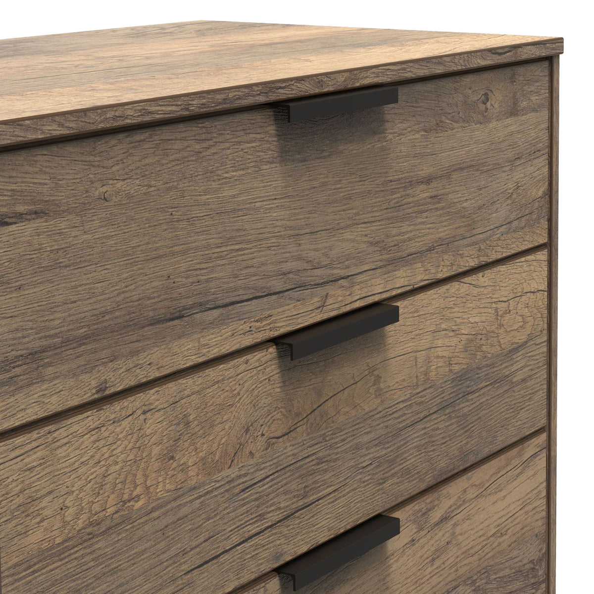 Ashbourne 3 Drawer Wide Chest Vintage Oak from Roseland Furniture