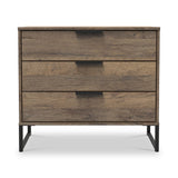 Ashbourne 3 Drawer Wide Chest Vintage Oak from Roseland Furniture