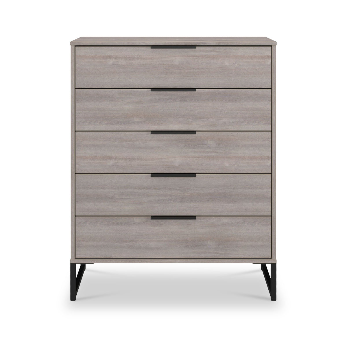 Ashbourne 5 Drawer Chest Grey Oak from Roseland Furniture