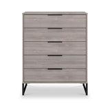 Ashbourne 5 Drawer Chest Grey Oak from Roseland Furniture