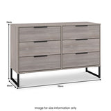 Ashbourne 6 Drawer Chest Grey Oak from Roseland Furniture