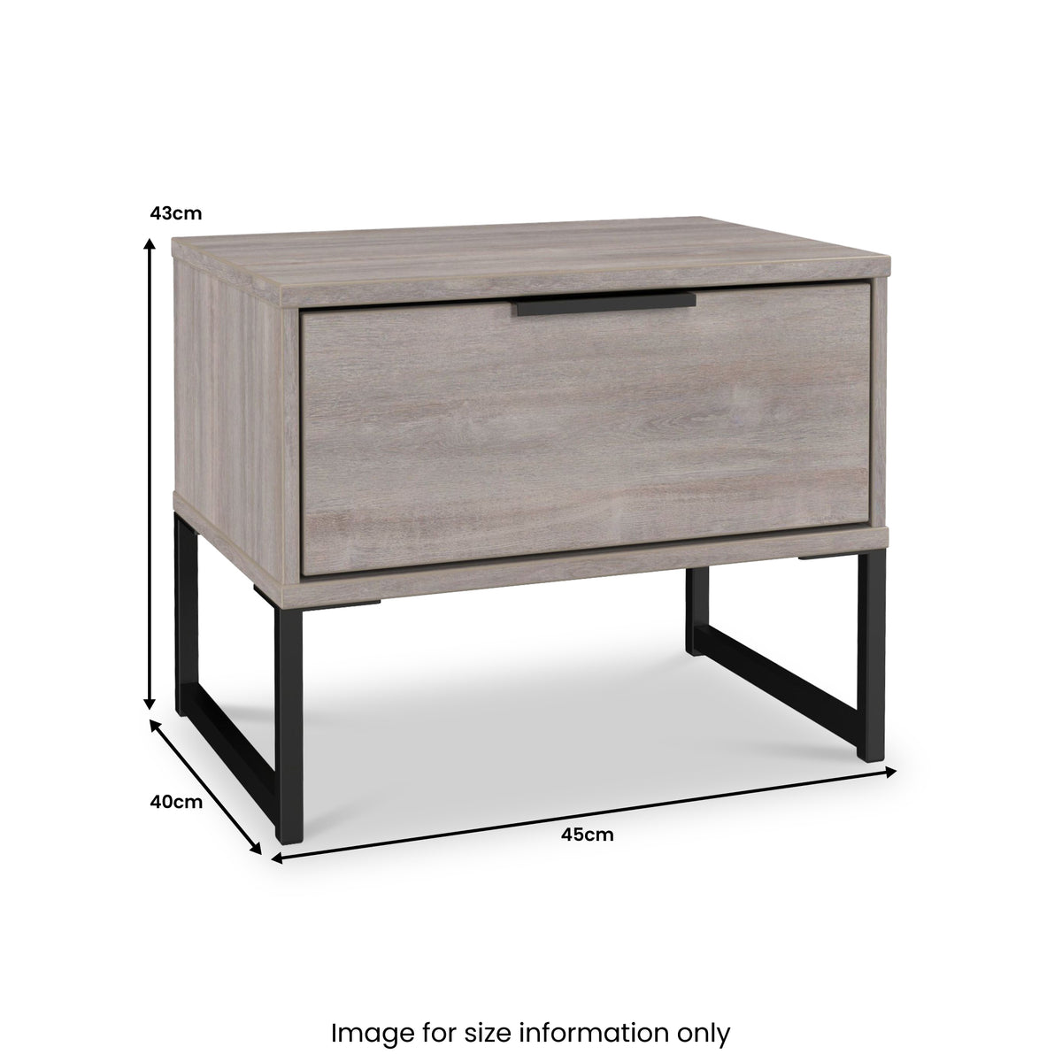 Ashbourne 1 Drawer Bedside Grey Oak from Roseland Furniture