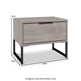 Ashbourne 1 Drawer Bedside Grey Oak from Roseland Furniture