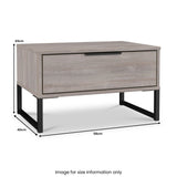 Ashbourne 1 Drawer Side Table Grey Oak from Roseland Furniture