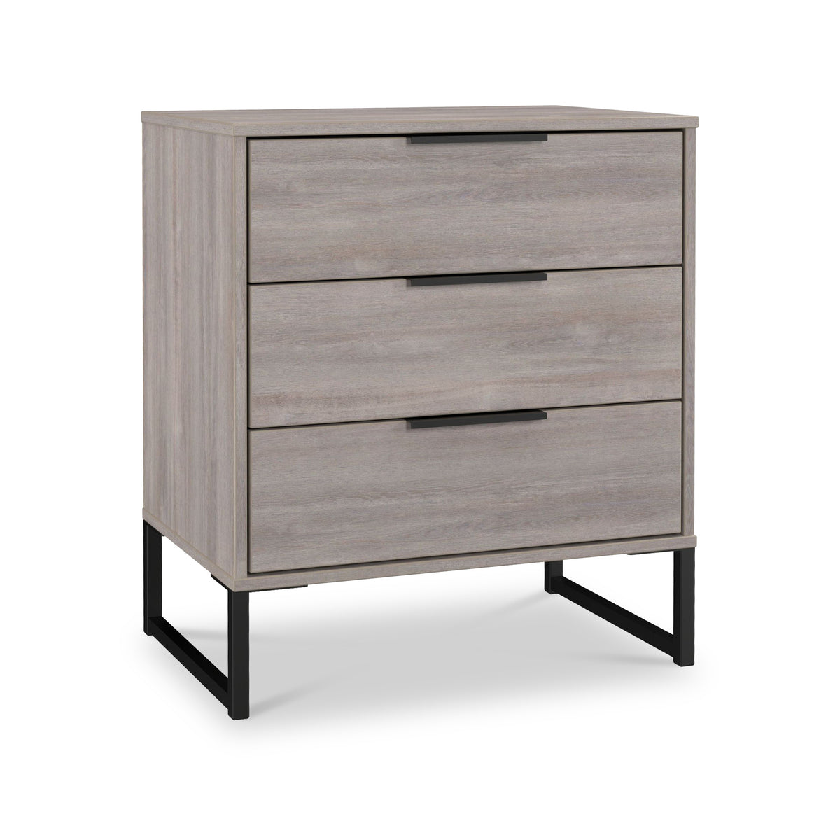 Ashbourne 3 Drawer Chest Grey Oak from Roseland Furniture