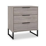 Ashbourne 3 Drawer Chest Grey Oak from Roseland Furniture