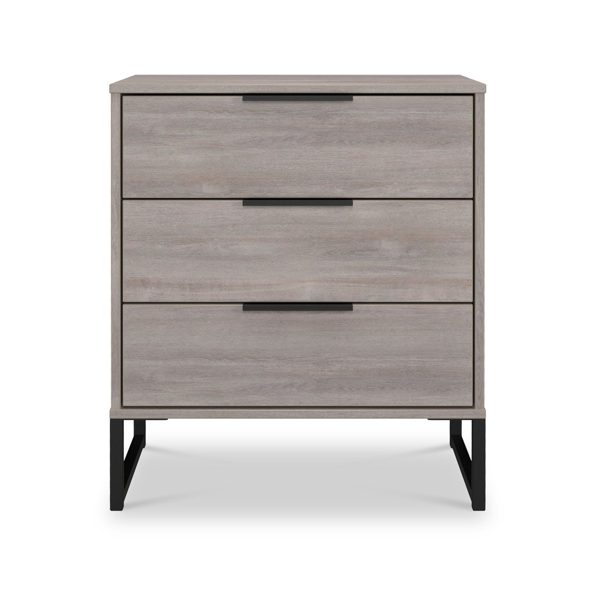 Ashbourne 3 Drawer Chest Grey Oak from Roseland Furniture