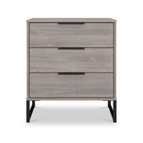 Ashbourne 3 Drawer Chest Grey Oak from Roseland Furniture