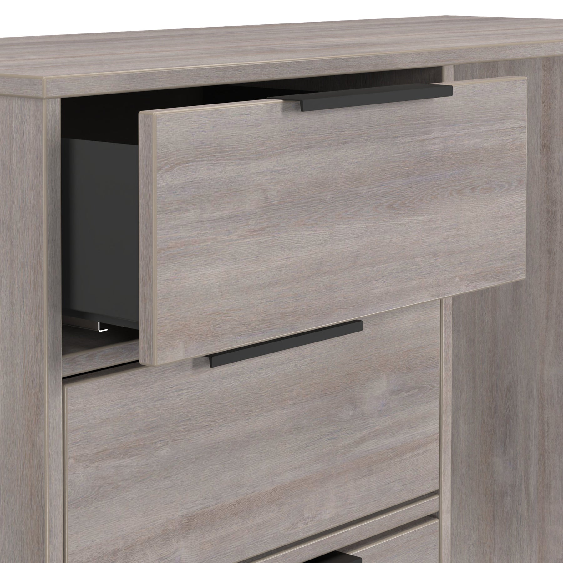 Ashbourne 4 Drawer Dressing Table Grey Oak from Roseland Furniture