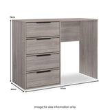 Ashbourne 4 Drawer Dressing Table Grey Oak from Roseland Furniture