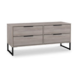 Ashbourne Grey Oak 4 Drawer Low Storage Unit from Roseland Furniture