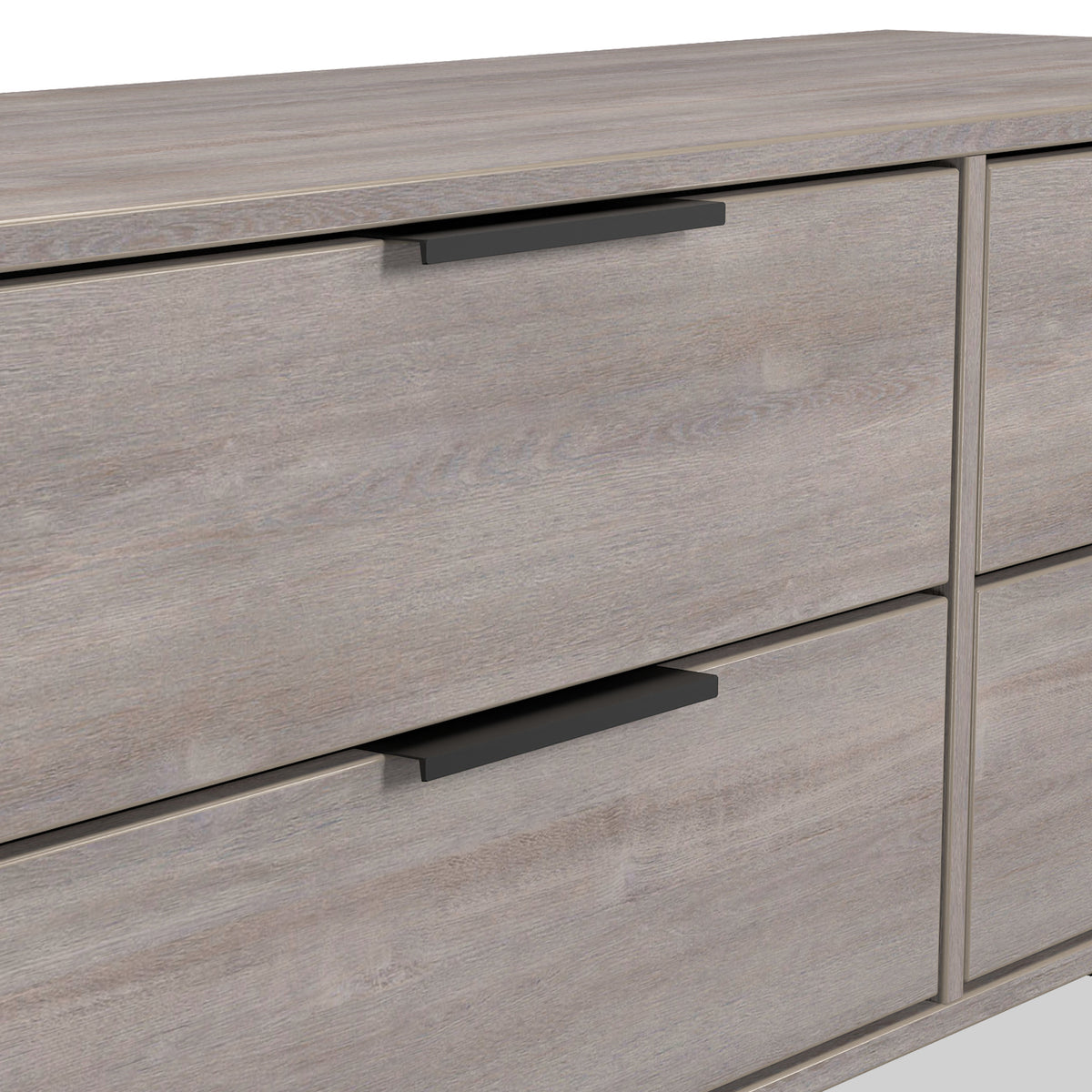 Ashbourne Grey Oak 4 Drawer Low Storage Unit from Roseland Furniture