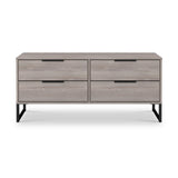 Ashbourne Grey Oak 4 Drawer Low Storage Unit from Roseland Furniture