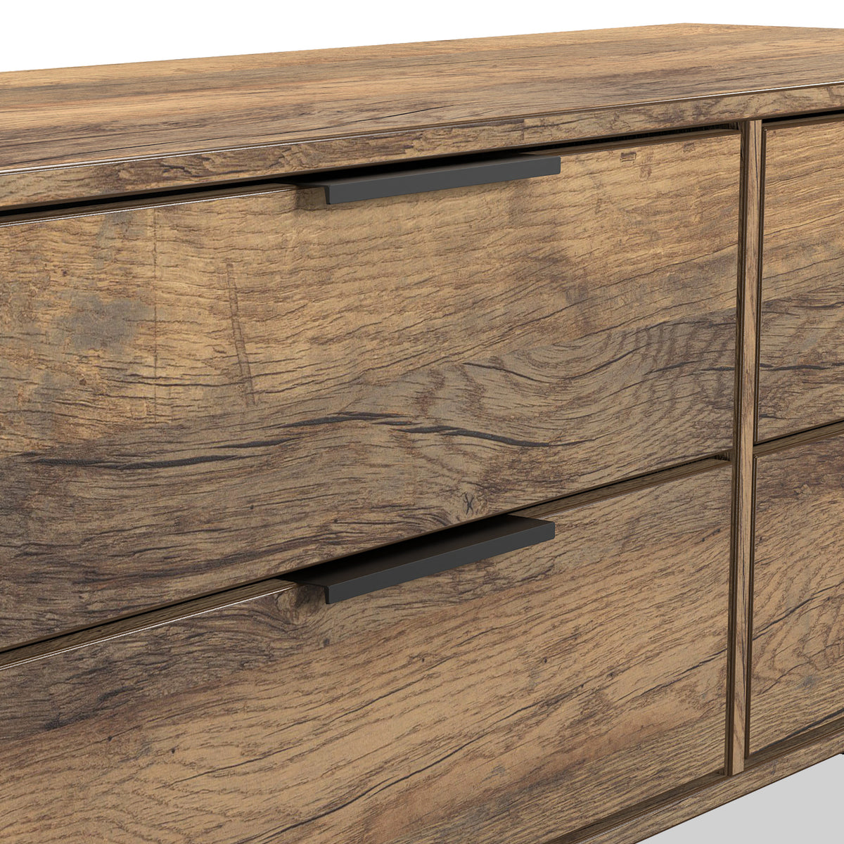 Ashbourne Vintage Oak 4 Drawer Low Storage Unit from Roseland Furniture