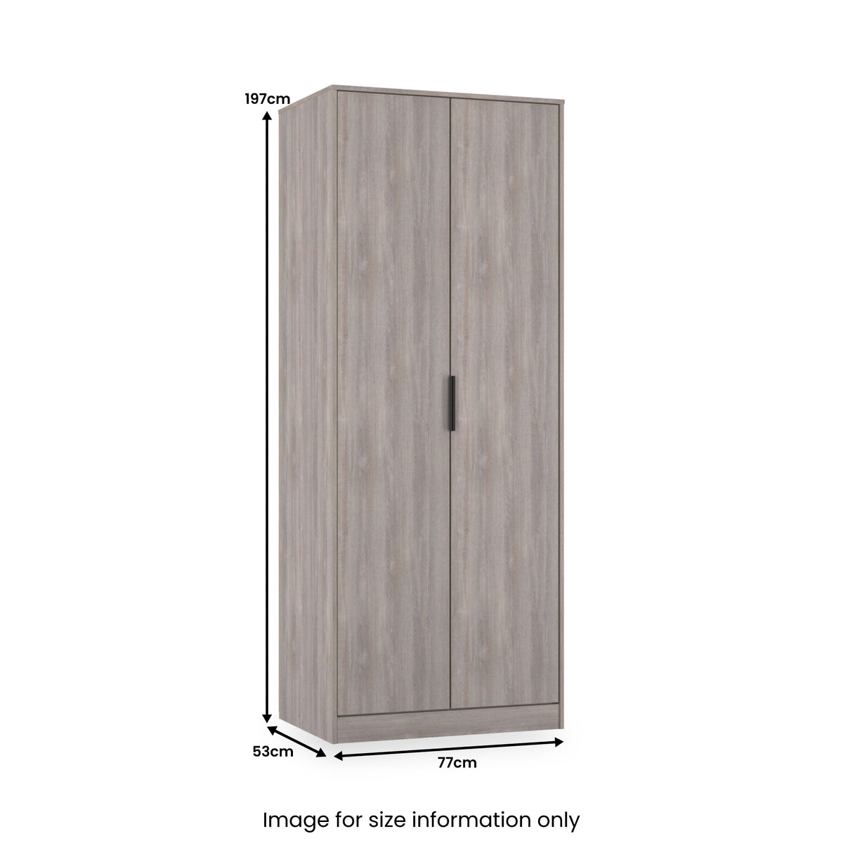 Ashbourne Double Wardrobe Grey Oak from Roseland Furniture