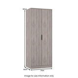 Ashbourne Double Wardrobe Grey Oak from Roseland Furniture