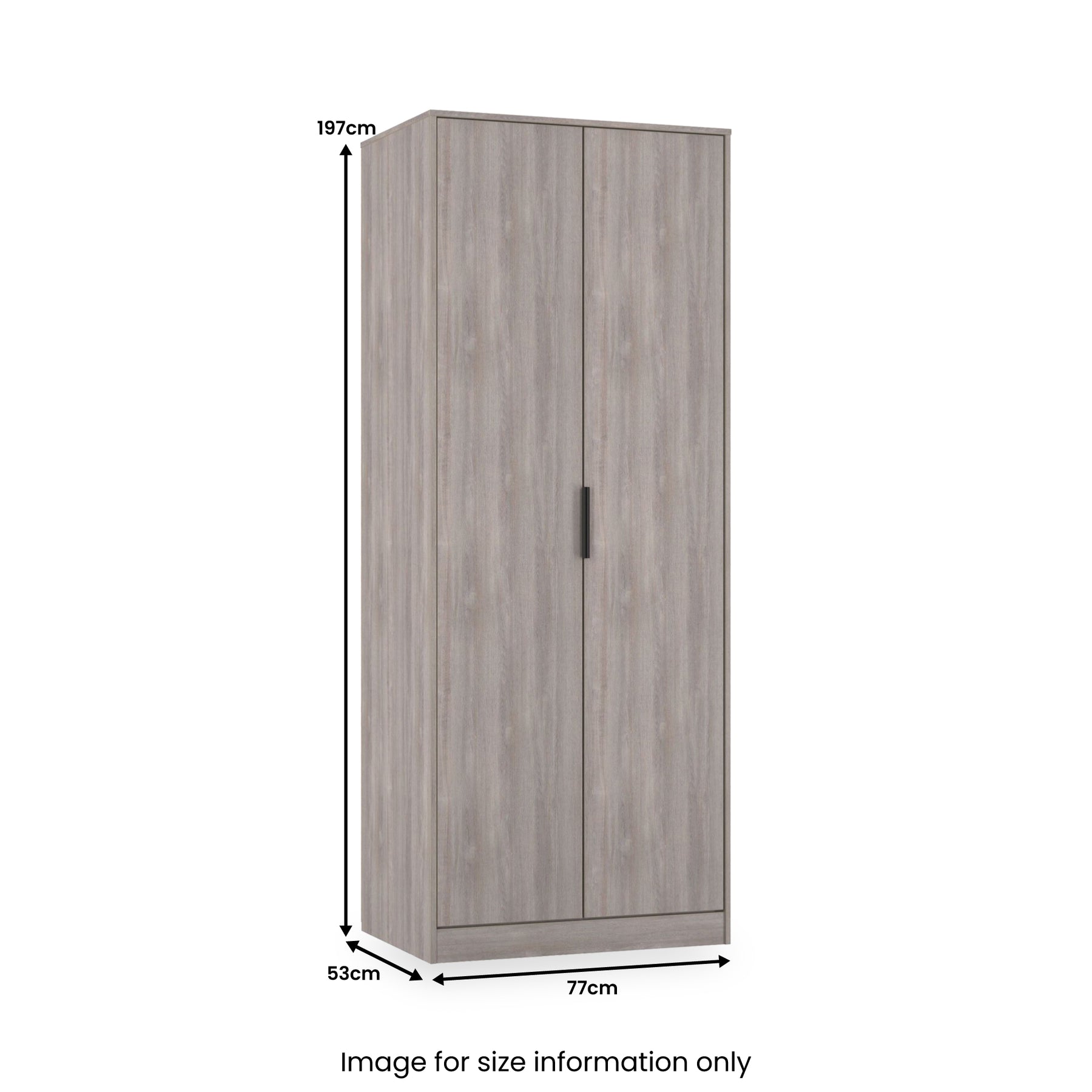 Ashbourne Double Wardrobe Grey Oak from Roseland Furniture