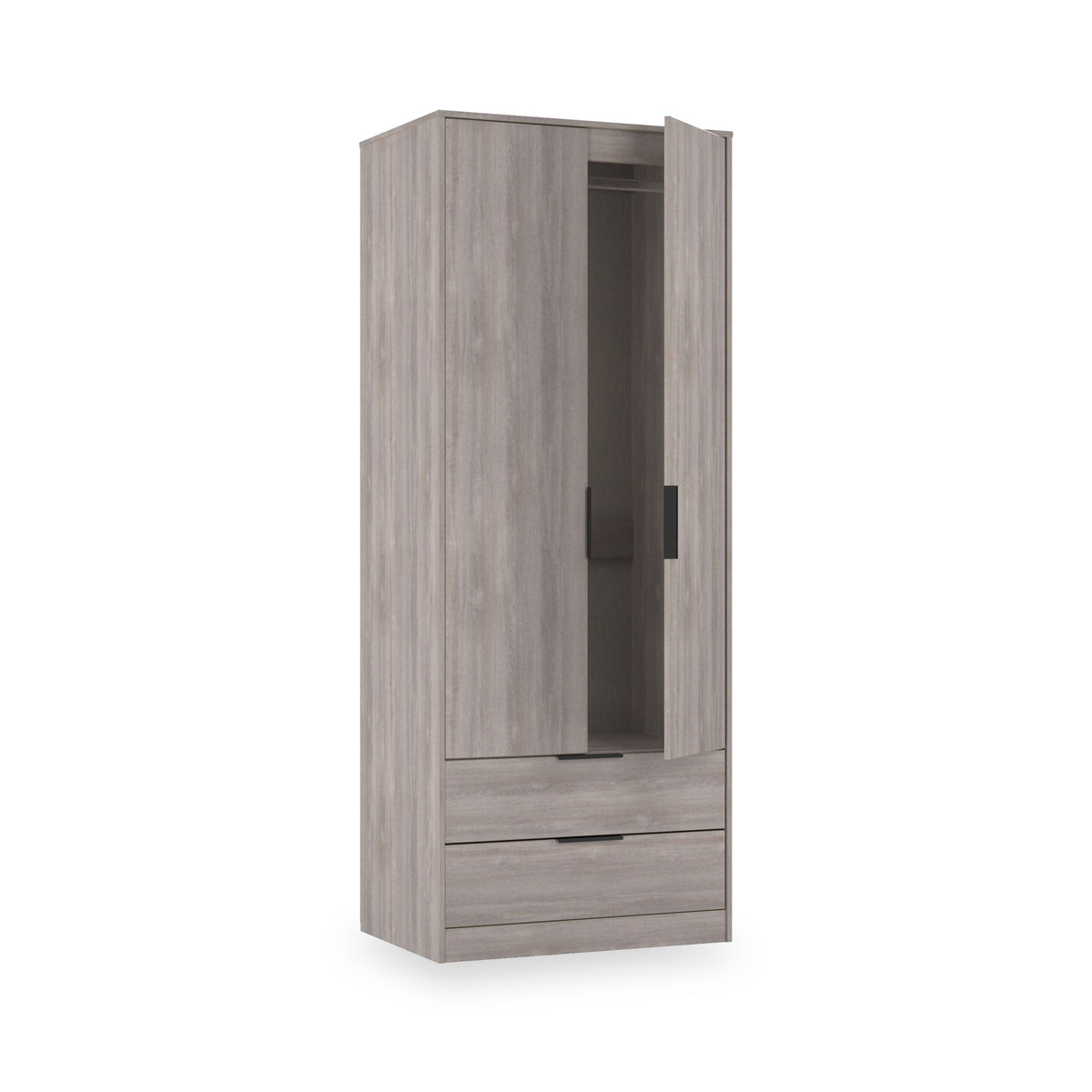 Ashbourne Double Wardrobe 2 Drawers Grey Oak from Roseland Furniture