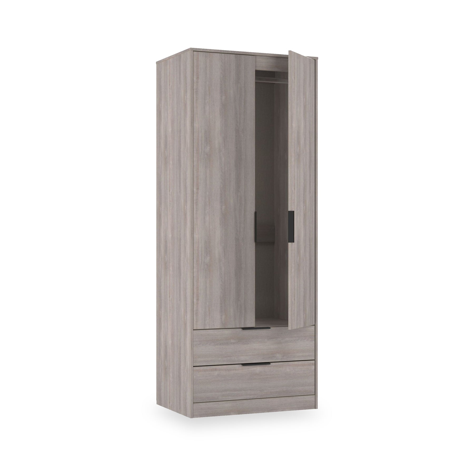 Ashbourne Double Wardrobe 2 Drawers Grey Oak from Roseland Furniture