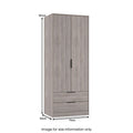 Ashbourne Double Wardrobe 2 Drawers Grey Oak from Roseland Furniture