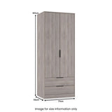 Ashbourne Double Wardrobe 2 Drawers Grey Oak from Roseland Furniture