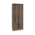 Ashbourne Double Wardrobe 2 Drawers Vintage Oak from Roseland Furniture