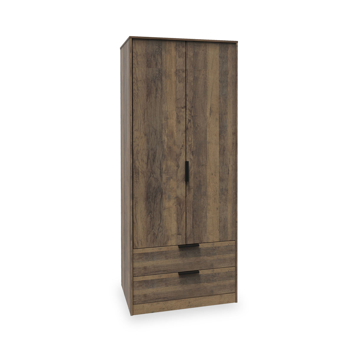 Ashbourne Double Wardrobe 2 Drawers Vintage Oak from Roseland Furniture