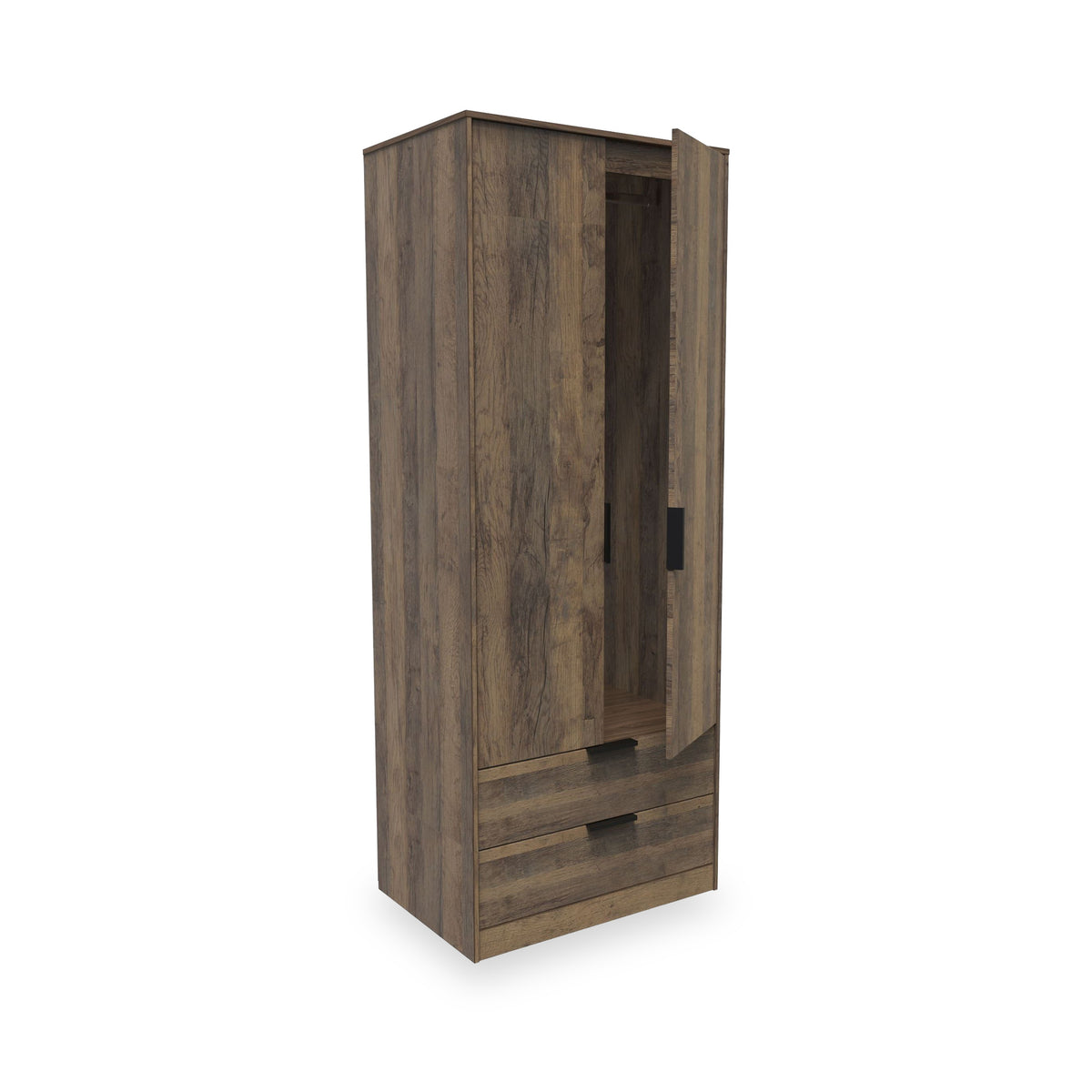 Ashbourne Double Wardrobe 2 Drawers Vintage Oak from Roseland Furniture