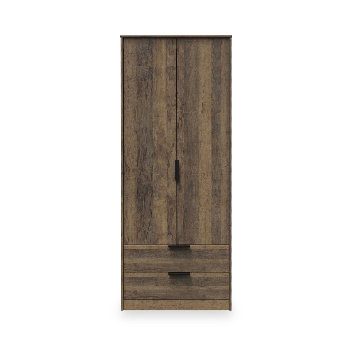 Ashbourne Double Wardrobe 2 Drawers Vintage Oak from Roseland Furniture