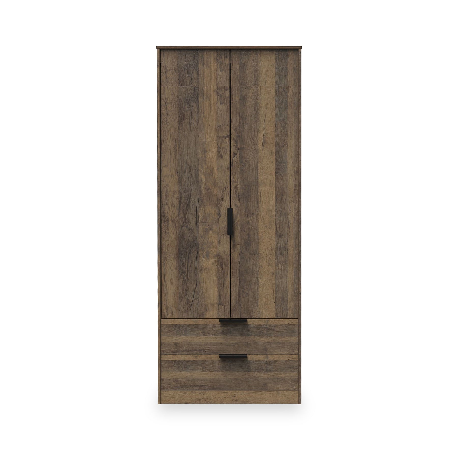 Ashbourne Double Wardrobe 2 Drawers Vintage Oak from Roseland Furniture