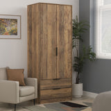 Ashbourne Double Wardrobe 2 Drawers Vintage Oak from Roseland Furniture