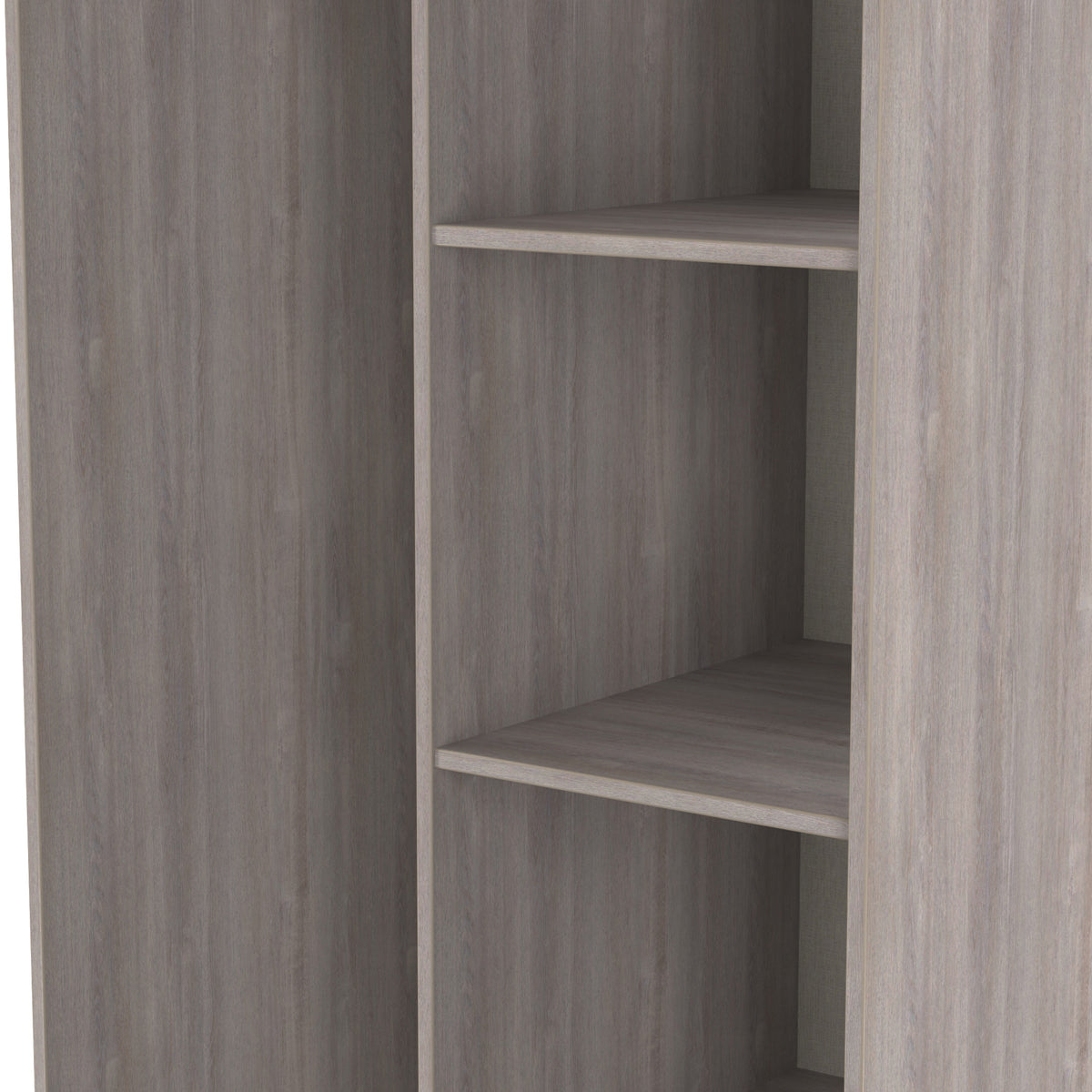 Ashbourne Open Shelf Wardrobe Grey Oak from Roseland Furniture
