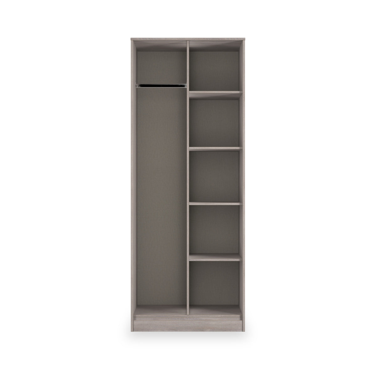 Ashbourne Open Shelf Wardrobe Grey Oak from Roseland Furniture