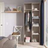 Ashbourne Open Shelf Wardrobe Grey Oak from Roseland Furniture