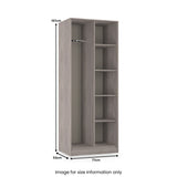 Ashbourne Open Shelf Wardrobe Grey Oak from Roseland Furniture