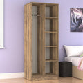 Ashbourne Open Shelf Wardrobe Vintage Oak from Roseland Furniture
