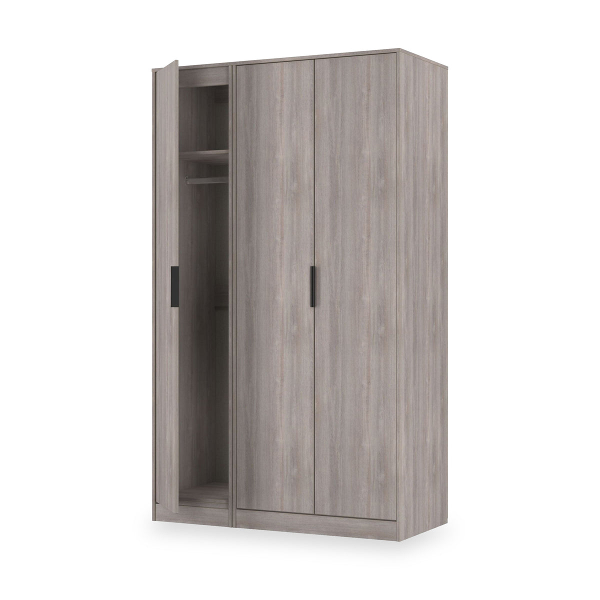 Ashbourne Triple Wardrobe Grey Oak from Roseland Furniture